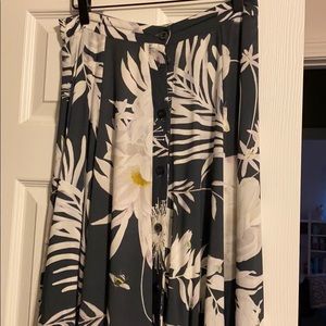 Floral print button down maxi skirt